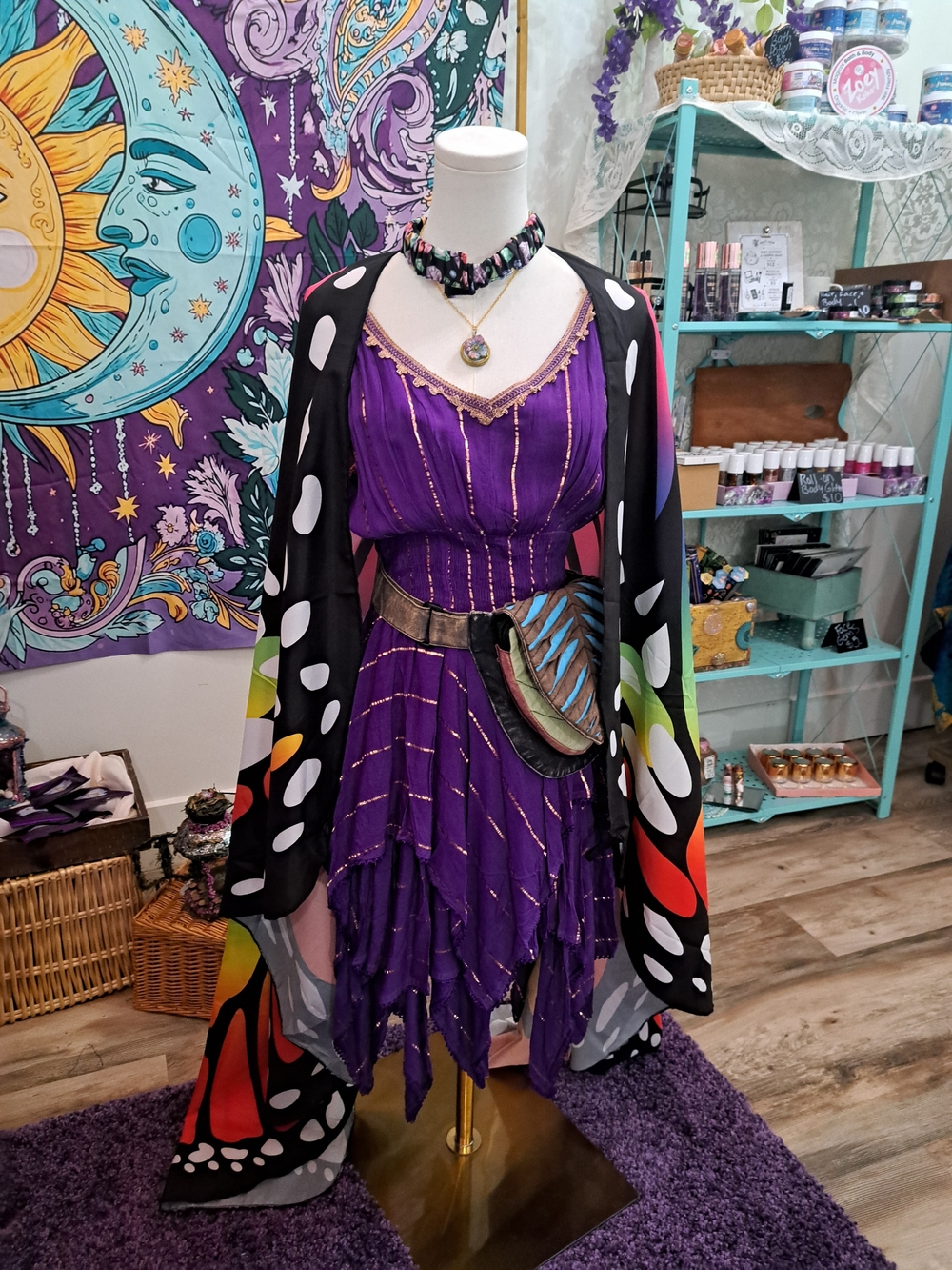 Purple Monarch Fairy – Complete Festival Outfit with Wings & Utility Belt